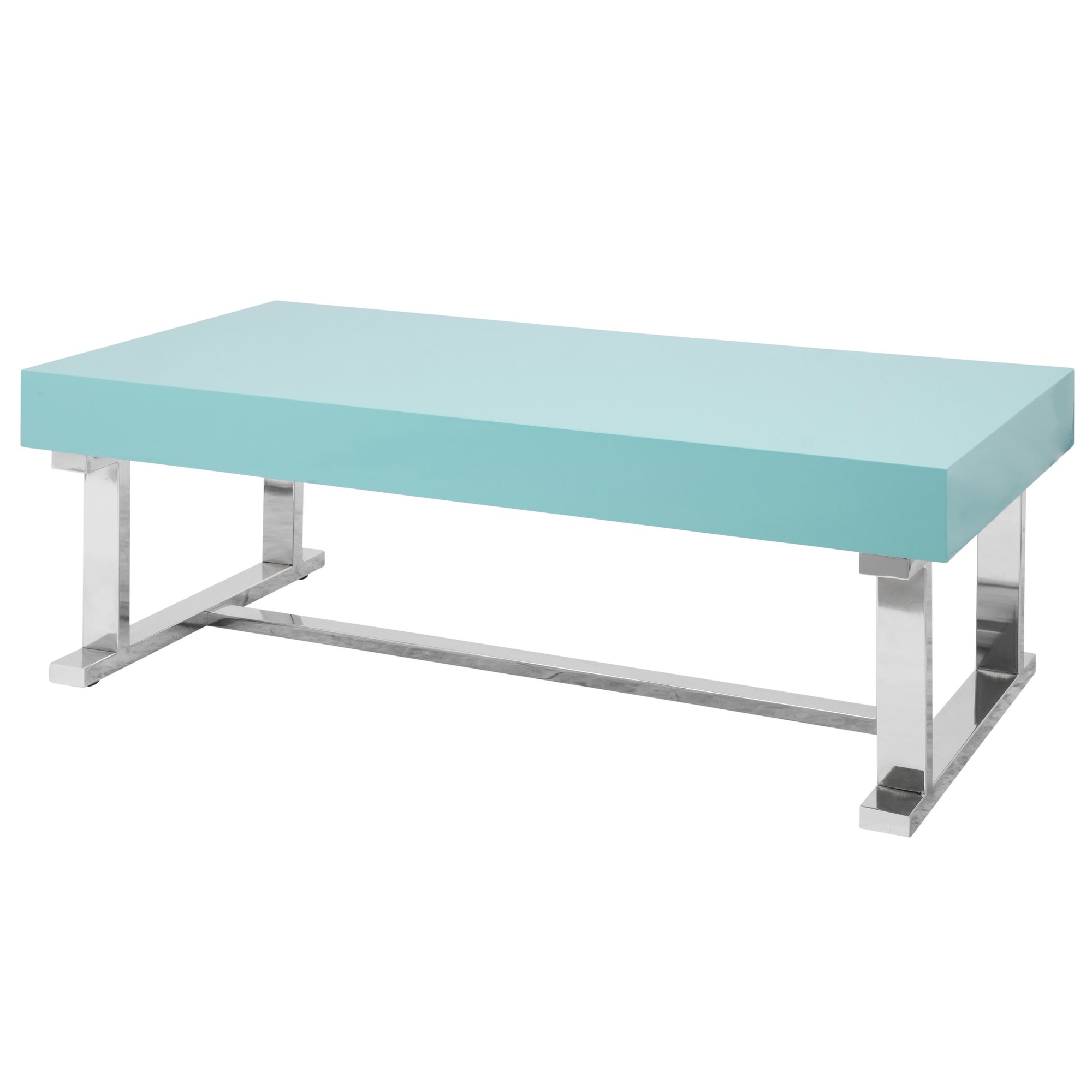 Luster Contemporary Light Blue Gloss Coffee Table with Drawer 5 Luster Contemporary Light Blue Gloss Coffee Table with Drawer - Image 5