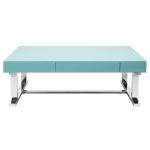 Luster Contemporary Light Blue Gloss Coffee Table with Drawer 16 Luster Contemporary Light Blue Gloss Coffee Table with Drawer
