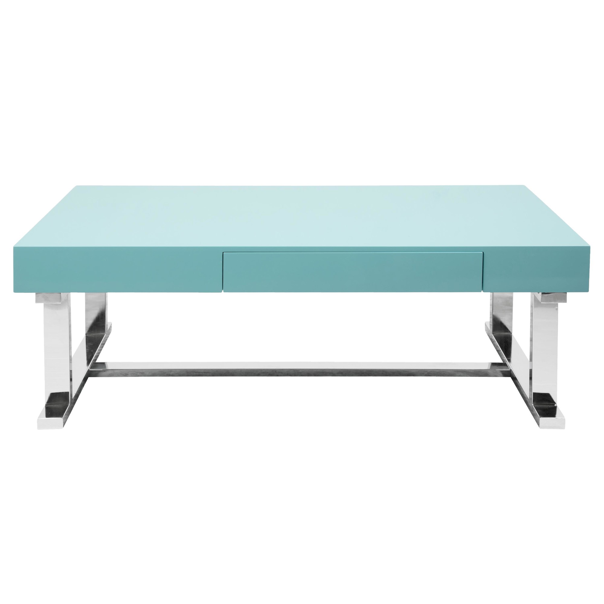 Luster Contemporary Light Blue Gloss Coffee Table with Drawer 7 Luster Contemporary Light Blue Gloss Coffee Table with Drawer - Image 7