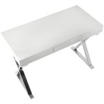 Luster Contemporary White Gloss Desk with Chrome Legs 23 Luster Contemporary White Gloss Desk with Chrome Legs