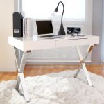 Luster Contemporary White Gloss Desk with Chrome Legs 15 Luster Contemporary White Gloss Desk with Chrome Legs