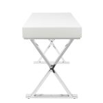 Luster Contemporary White Gloss Desk with Chrome Legs 19 Luster Contemporary White Gloss Desk with Chrome Legs