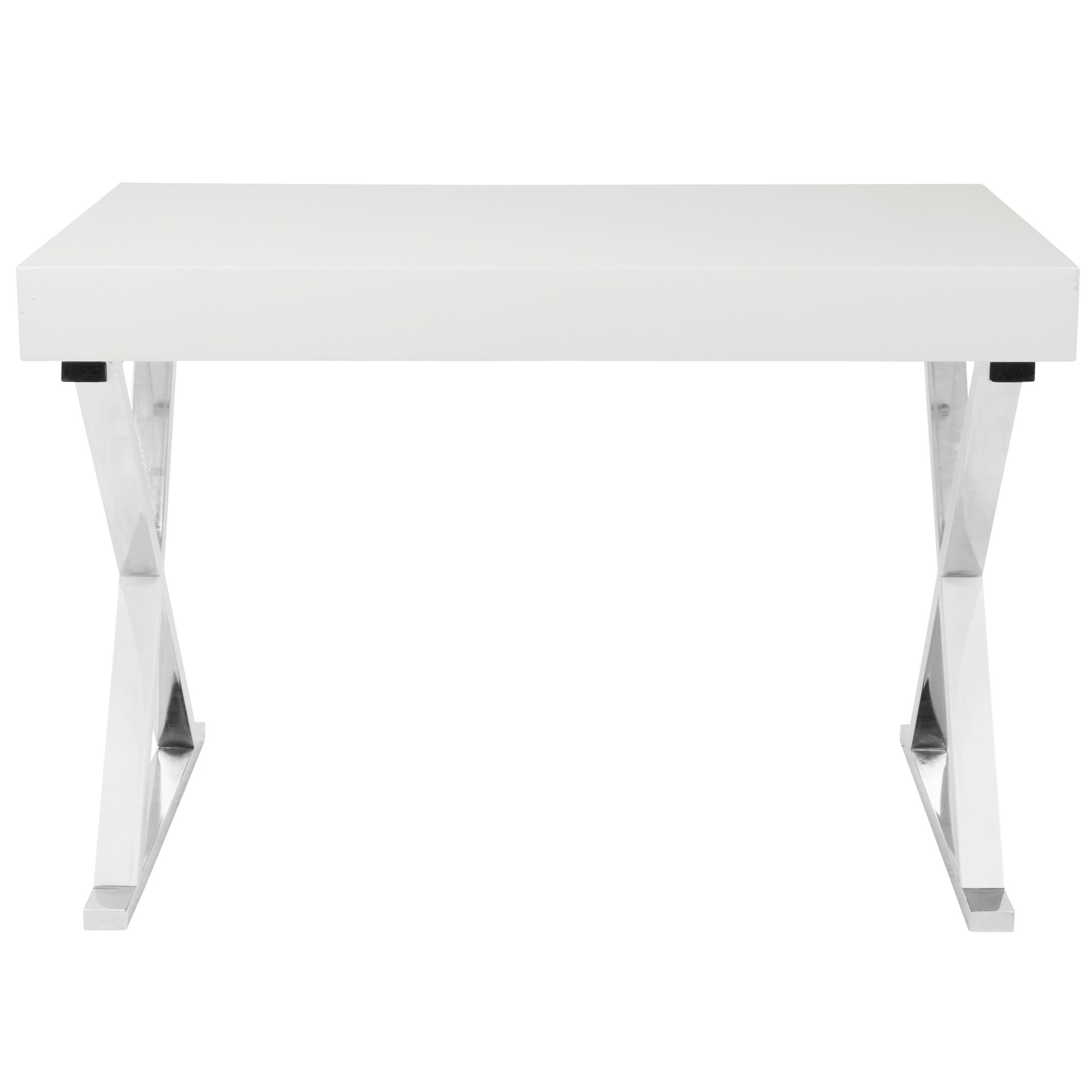 Luster Contemporary White Gloss Desk with Chrome Legs 9 Luster Contemporary White Gloss Desk with Chrome Legs - Image 9
