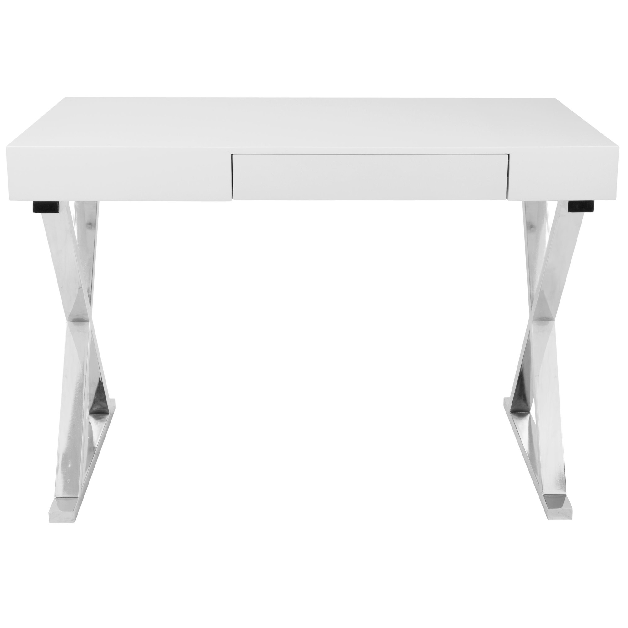 Luster Contemporary White Gloss Desk with Chrome Legs 10 Luster Contemporary White Gloss Desk with Chrome Legs - Image 10