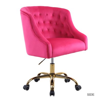 Lydia Fushia Velvet Swivel Adjustable Height Task Chair