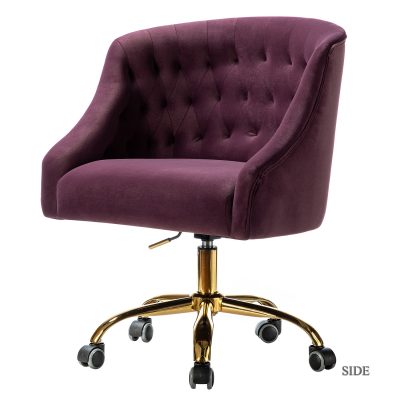 Lydia Purple Velvet Modern Adjustable Swivel Task Chair