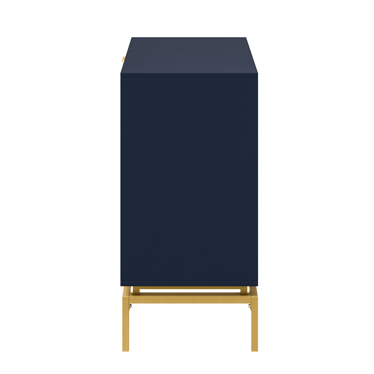 Lydon Navy Mid-Century Embossed 3-Drawer Accent Chest Side Table 3 Lydon Navy Mid-Century Embossed 3-Drawer Accent Chest Side Table - Image 3