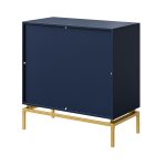 Lydon Navy Mid-Century Embossed 3-Drawer Accent Chest Side Table 10 Lydon Navy Mid-Century Embossed 3-Drawer Accent Chest Side Table