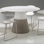 MALDIVES White Round Solid Surface Concrete Base Dining Table 9 MALDIVES White Round Solid Surface Concrete Base Dining Table