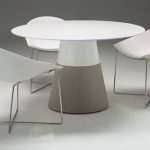 MALDIVES White Round Solid Surface Concrete Base Dining Table 10 MALDIVES White Round Solid Surface Concrete Base Dining Table