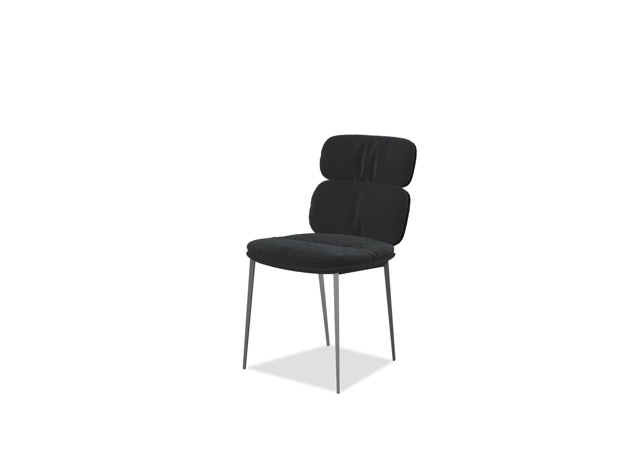 MALIA Black Fabric Dining Chair Black Metal Base 1 MALIA Black Fabric Dining Chair Black Metal Base