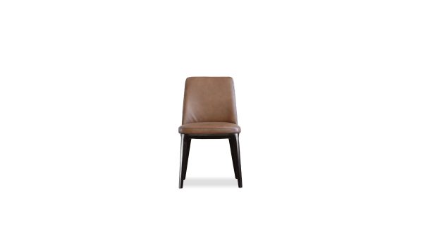 MAVEN Cacao Brown Leather Dining Chair 1 2