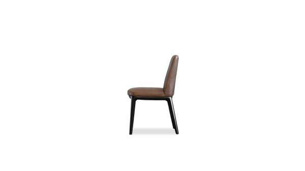 MAVEN Cacao Brown Leather Dining Chair 2 2