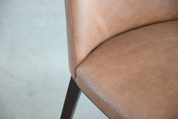 MAVEN Cacao Brown Leather Dining Chair 5 2
