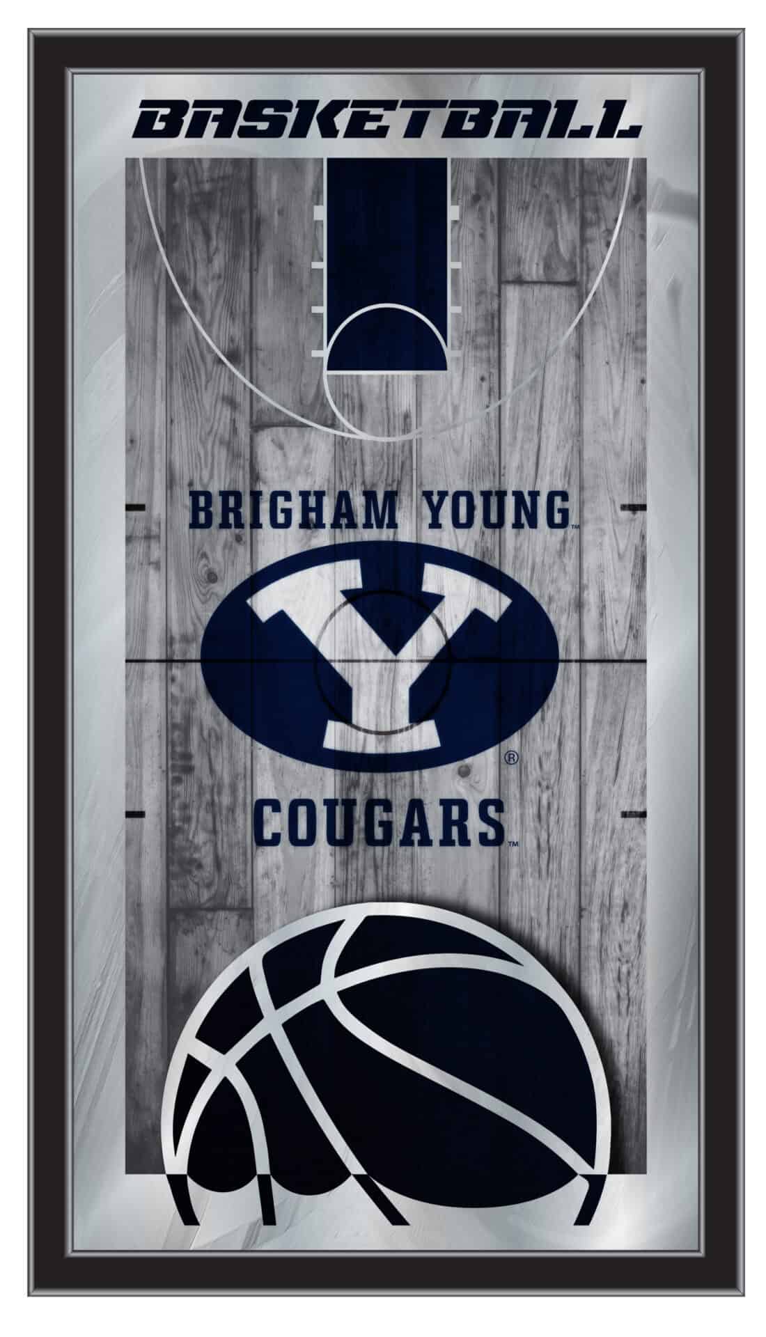 Brigham Young University 15x26 Basketball Wall Mirror 1 Brigham Young University 15x26 Basketball Wall Mirror