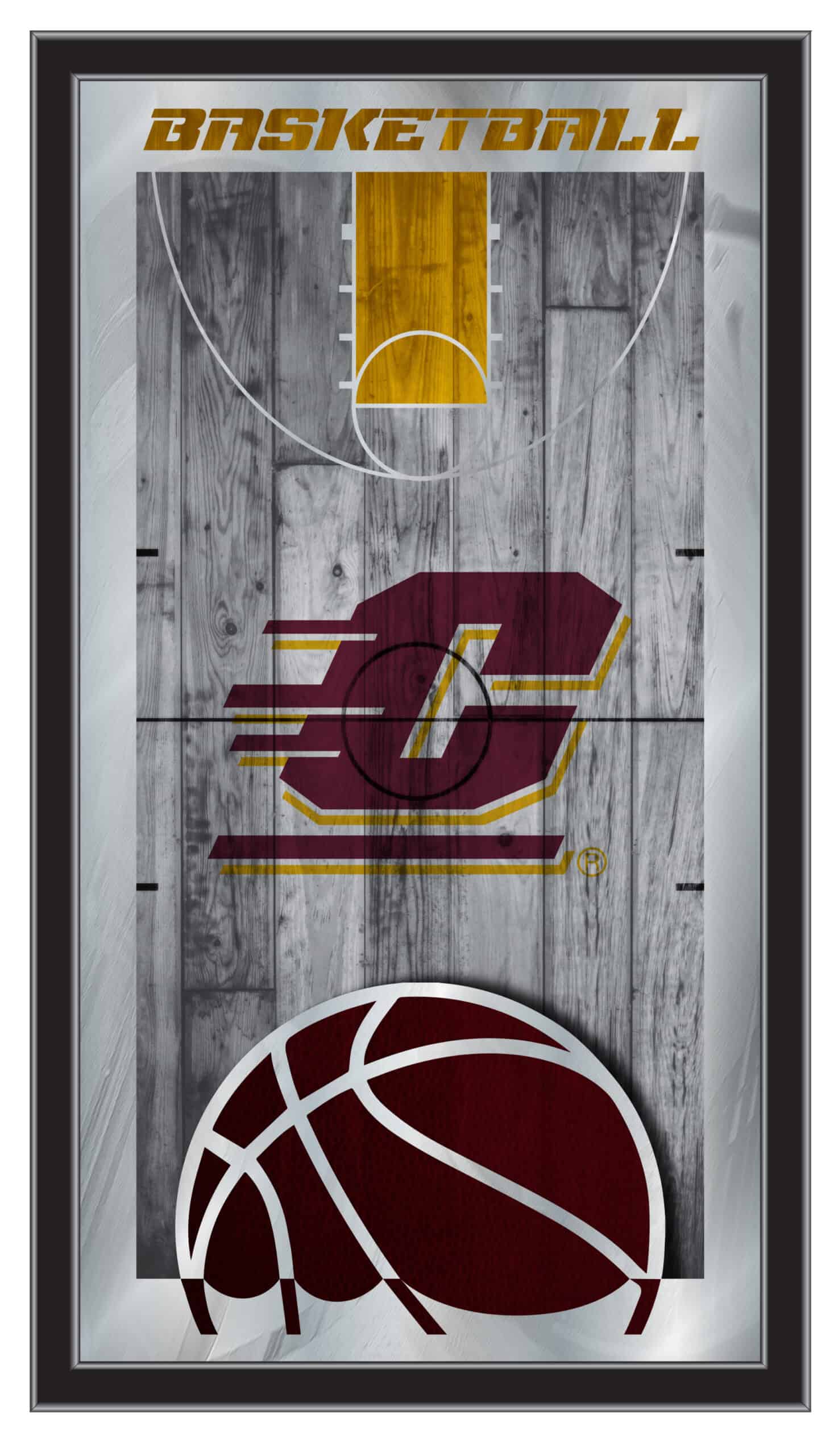 Central Michigan University 15x26 Basketball Wall Mirror 4 Central Michigan University 15x26 Basketball Wall Mirror