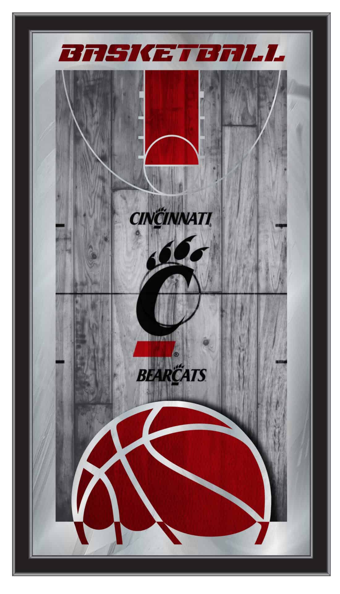 University of Cincinnati 15x26 Basketball Wall Mirror 1 University of Cincinnati 15x26 Basketball Wall Mirror
