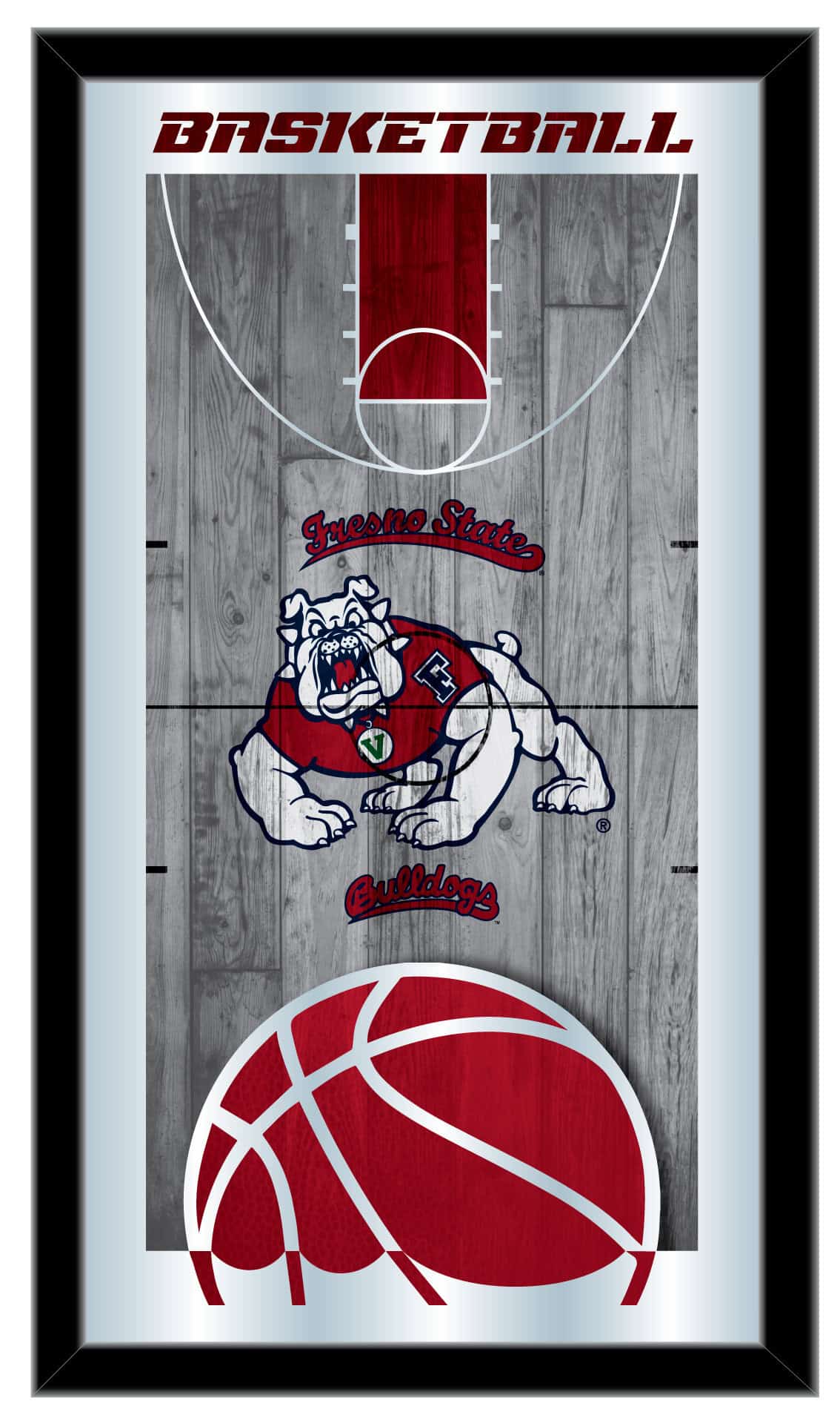 Fresno State University 15x26 Basketball Wall Mirror 1 Fresno State University 15x26 Basketball Wall Mirror