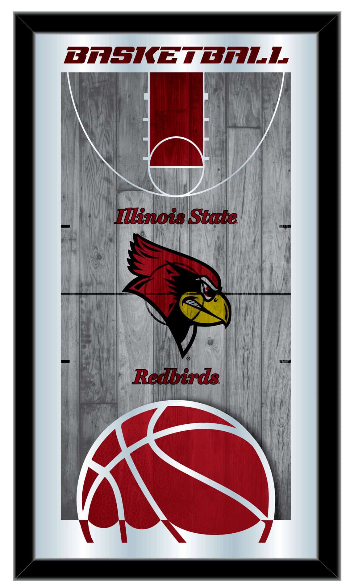 Illinois State University 15x26 Basketball Wall Mirror 1 Illinois State University 15x26 Basketball Wall Mirror