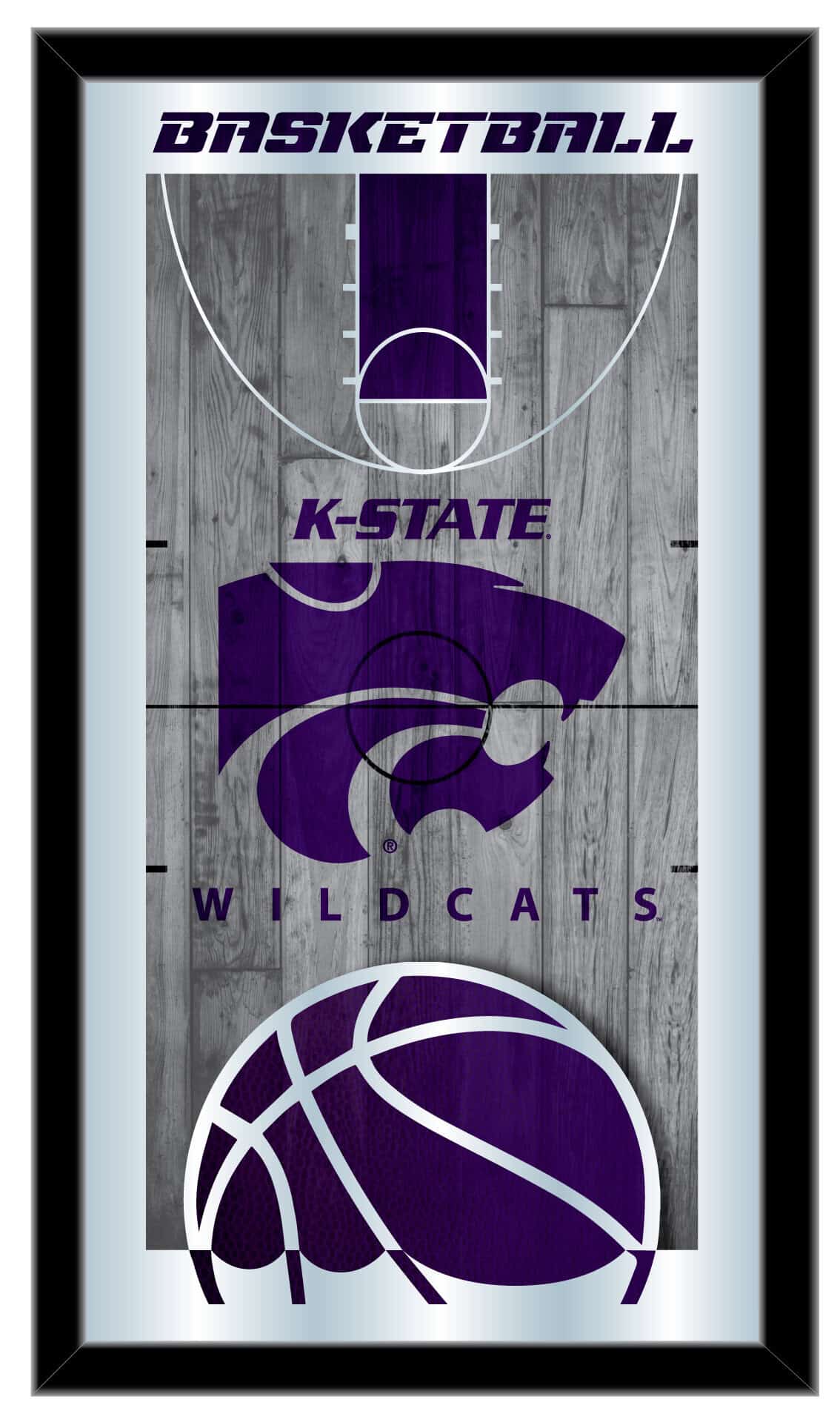 Kansas State University 15x26 Basketball Wall Mirror 1 Kansas State University 15x26 Basketball Wall Mirror