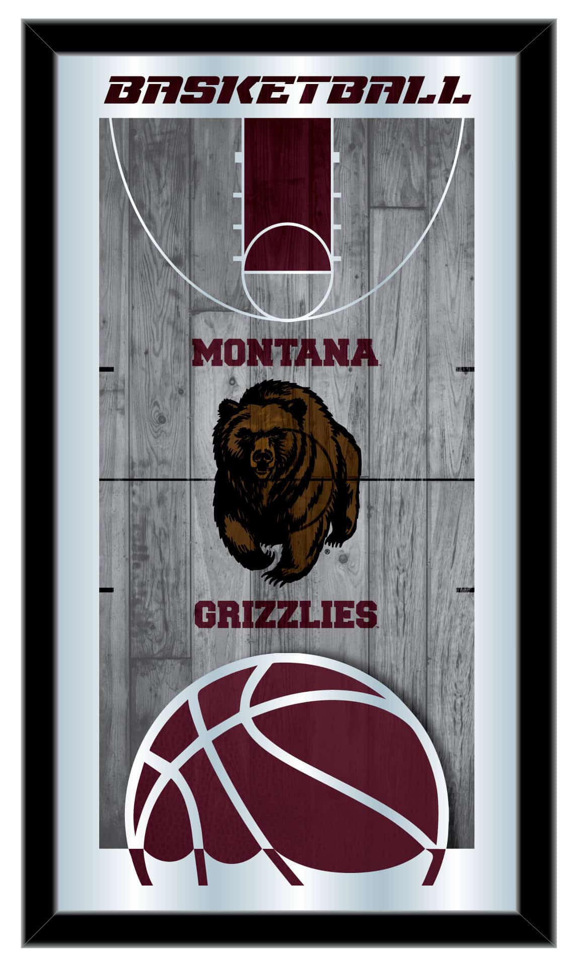 University of Montana 15x26 Basketball Wall Mirror 1 University of Montana 15x26 Basketball Wall Mirror