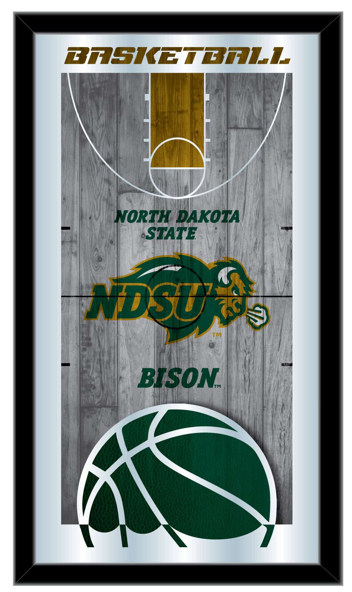 North Dakota State University 15x26 Basketball Wall Mirror 1 North Dakota State University 15x26 Basketball Wall Mirror