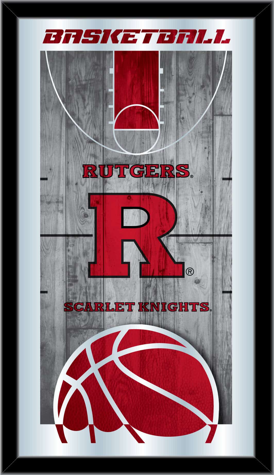 Rutgers 15x26 Basketball Wall Mirror 1 Rutgers 15x26 Basketball Wall Mirror