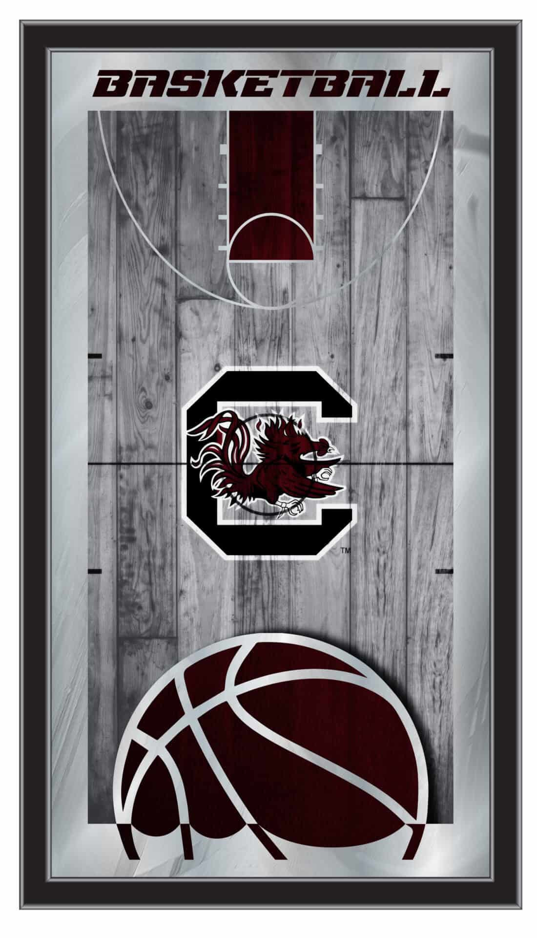 University of South Carolina 15x26 Basketball Wall Mirror 1 University of South Carolina 15x26 Basketball Wall Mirror