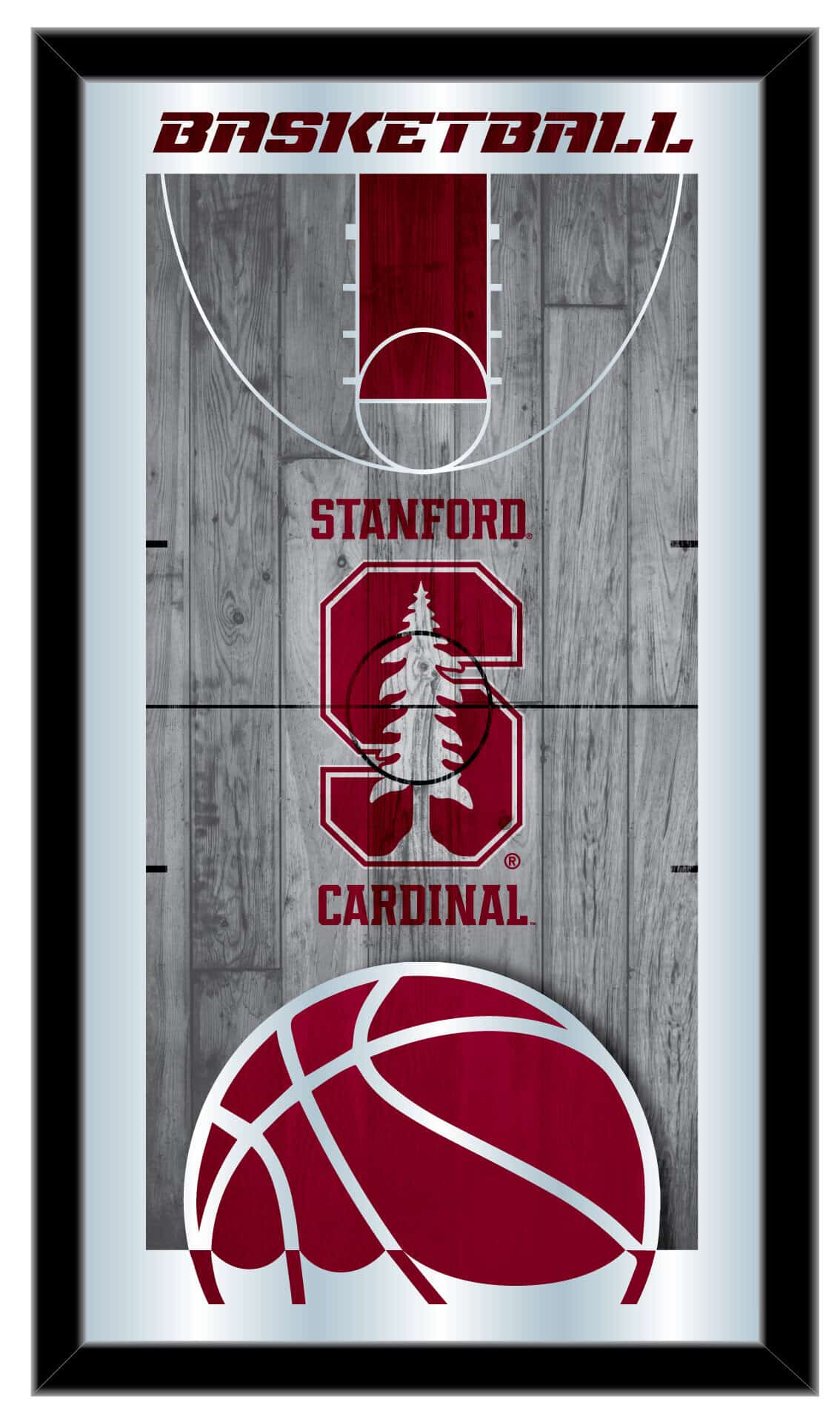 Stanford University 15x26 Basketball Wall Mirror 1 Stanford University 15x26 Basketball Wall Mirror