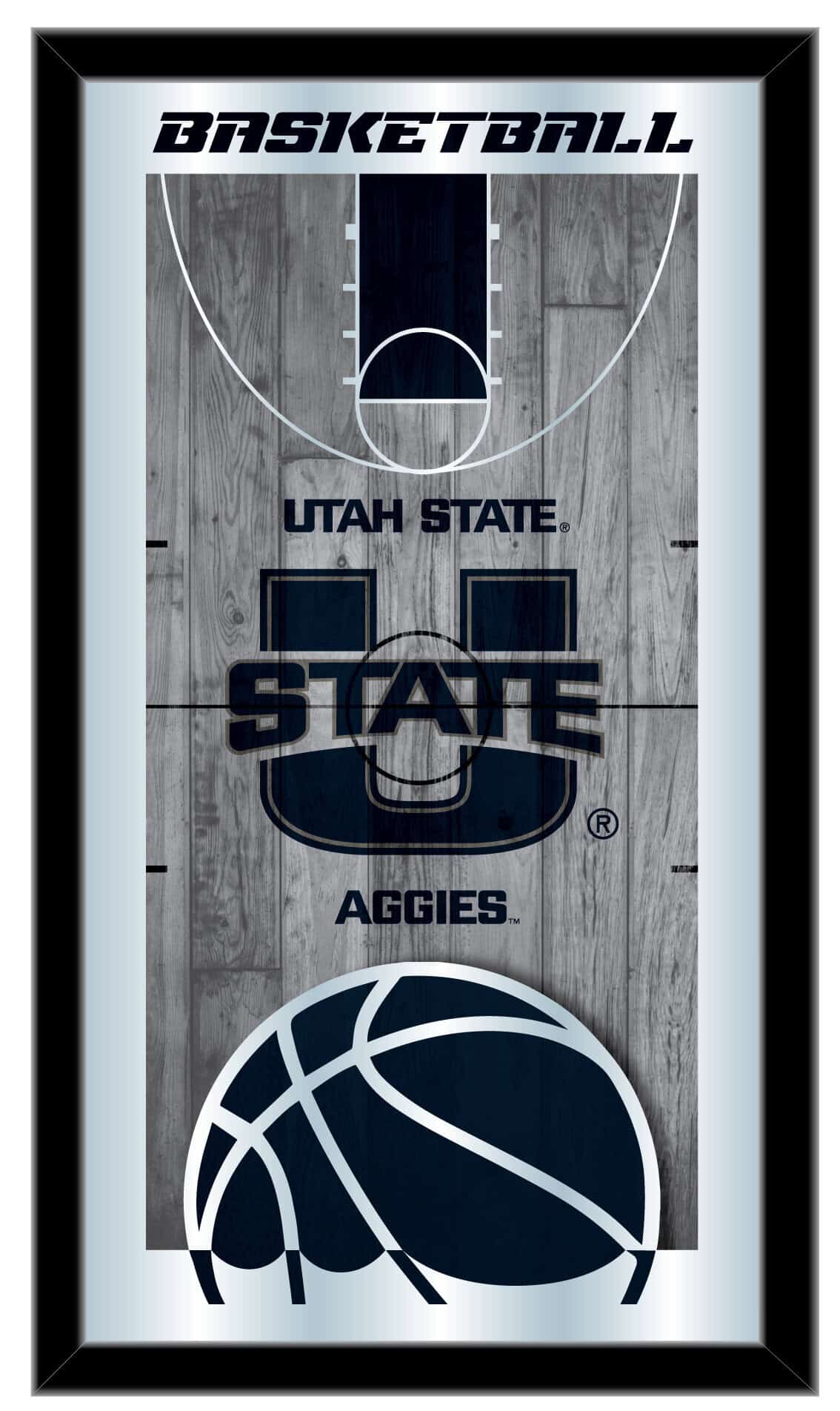 Utah State University 15x26 Basketball Wall Mirror 1 Utah State University 15x26 Basketball Wall Mirror