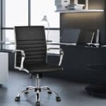 Black Faux Leather High Back Ergonomic Office Chair with Armrests