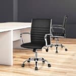 Black Faux Leather High Back Ergonomic Office Chair with Armrests