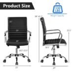 Black Faux Leather High Back Ergonomic Office Chair with Armrests