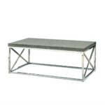 Modern Coffee Table with Chrome Frame and Taupe Wood Top 3 Modern Coffee Table with Chrome Frame and Taupe Wood Top