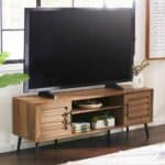 Rustic Wood TV Stand with Mid-Century Legs for 65-Inch TVs 6 Rustic Wood TV Stand with Mid-Century Legs for 65-Inch TVs