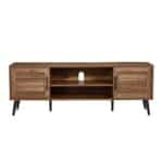 Rustic Wood TV Stand with Mid-Century Legs for 65-Inch TVs 10 Rustic Wood TV Stand with Mid-Century Legs for 65-Inch TVs