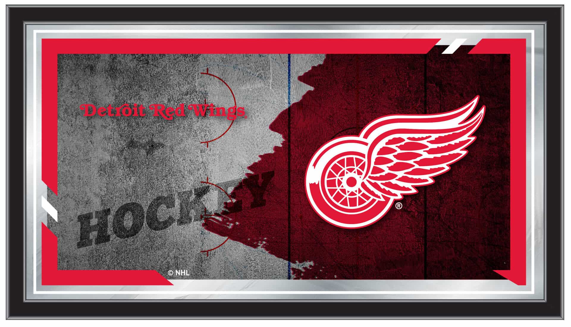 Detroit Red Wings 15x26 Hockey Collector Mirror 3 Detroit Red Wings 15x26 Hockey Collector Mirror