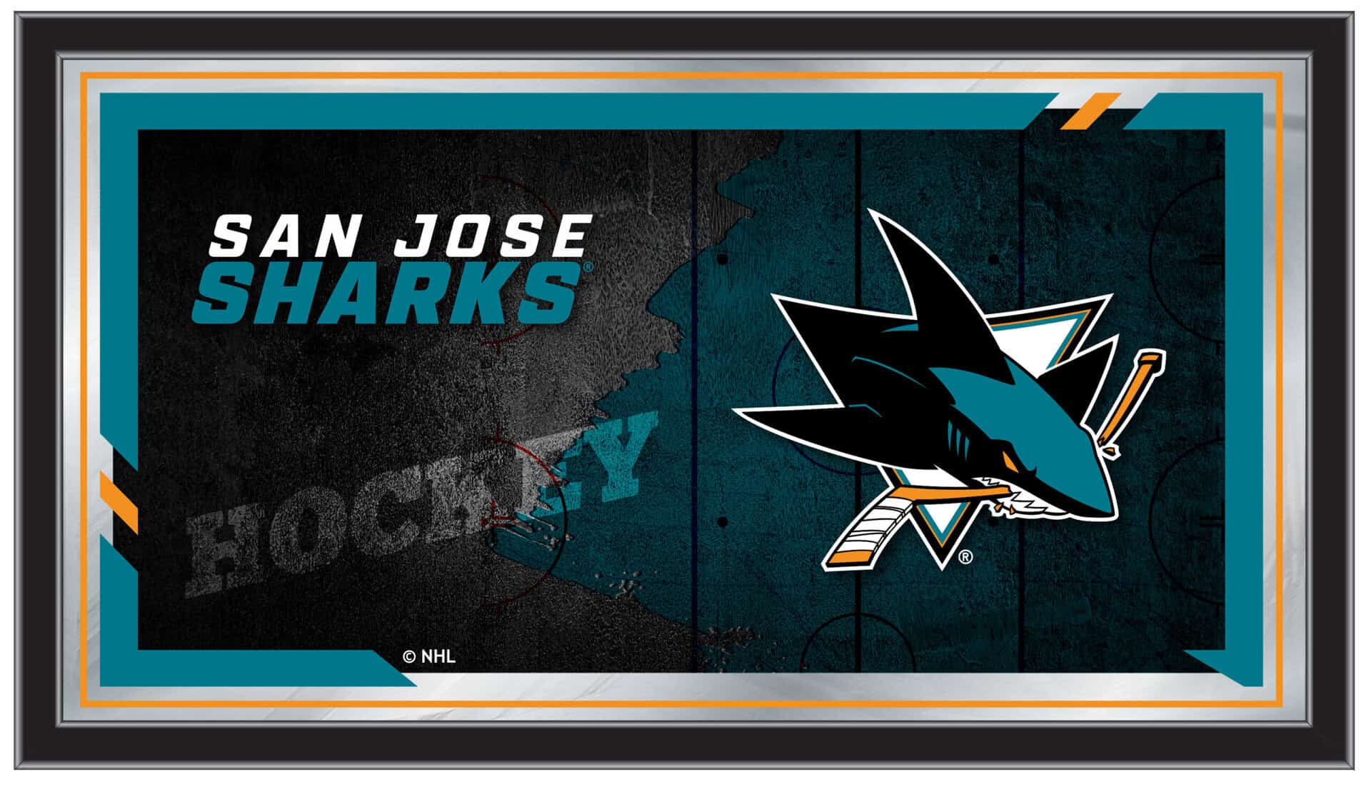 San Jose Sharks 15x26 Hockey Collector Mirror 3 San Jose Sharks 15x26 Hockey Collector Mirror