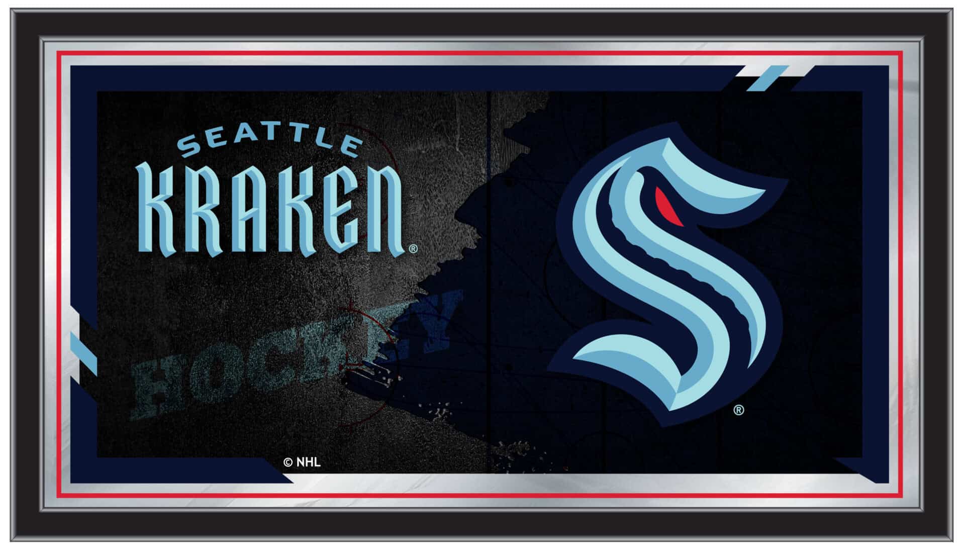 Seattle Kraken 15x26 Hockey Collector Mirror 1 Seattle Kraken 15x26 Hockey Collector Mirror