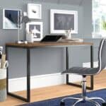 Modern Office Desk with Black Steel Frame and Wood Top 7 Modern Office Desk with Black Steel Frame and Wood Top