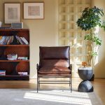 MEIER Leather Lounge Chair Black Powder Coated Legs