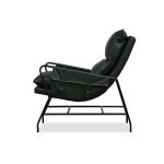 MEIER Moss Green Leather Lounge Chair Charcoal Legs 8 MEIER Moss Green Leather Lounge Chair Charcoal Legs