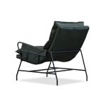 MEIER Moss Green Leather Lounge Chair Charcoal Legs 9 MEIER Moss Green Leather Lounge Chair Charcoal Legs