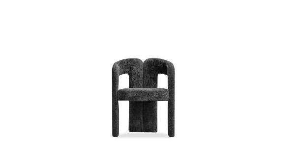 MELROSE Black Fabric Dining Armchair 1 2