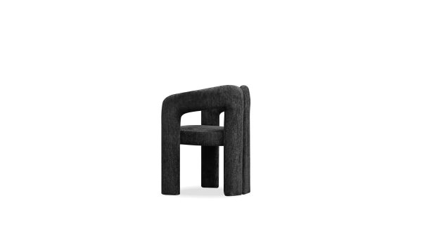 MELROSE Black Fabric Dining Armchair 2 2