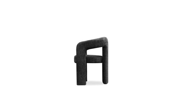 MELROSE Black Fabric Dining Armchair 3 2