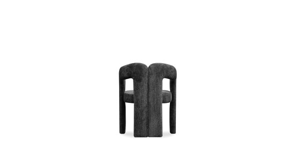 MELROSE Black Fabric Dining Armchair 4 2