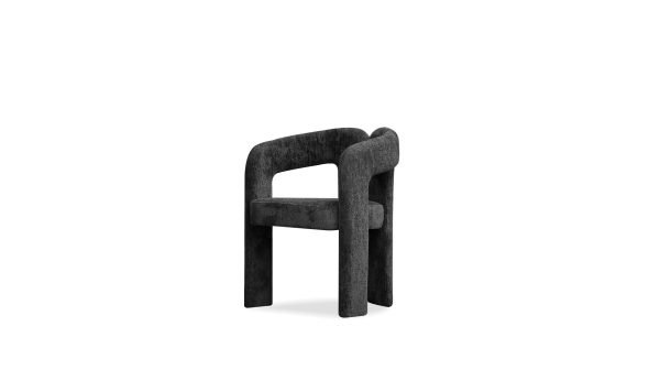 MELROSE Black Fabric Dining Armchair 7