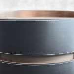 MERC Black Leather Round Side Table with Soft Closing Drawer