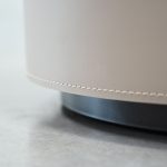 MERC Round Side Table Sand Leather with Soft Close Drawer